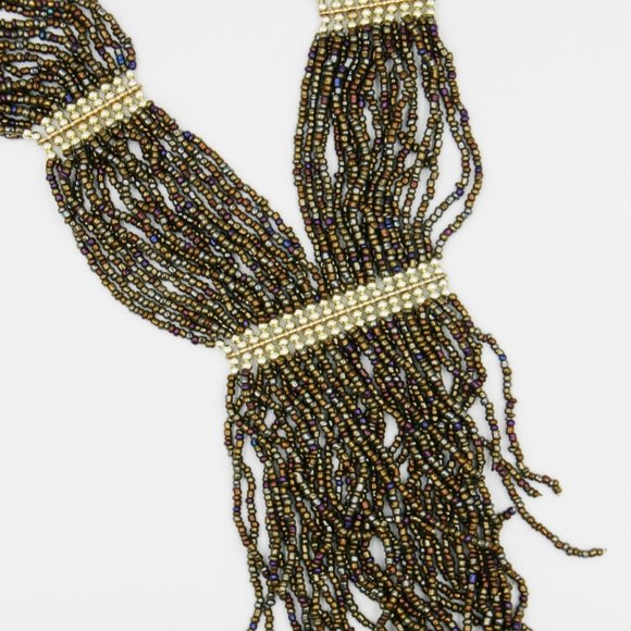 Brown & Gold Multicolored Beaded Necklace - Picture 4 of 5